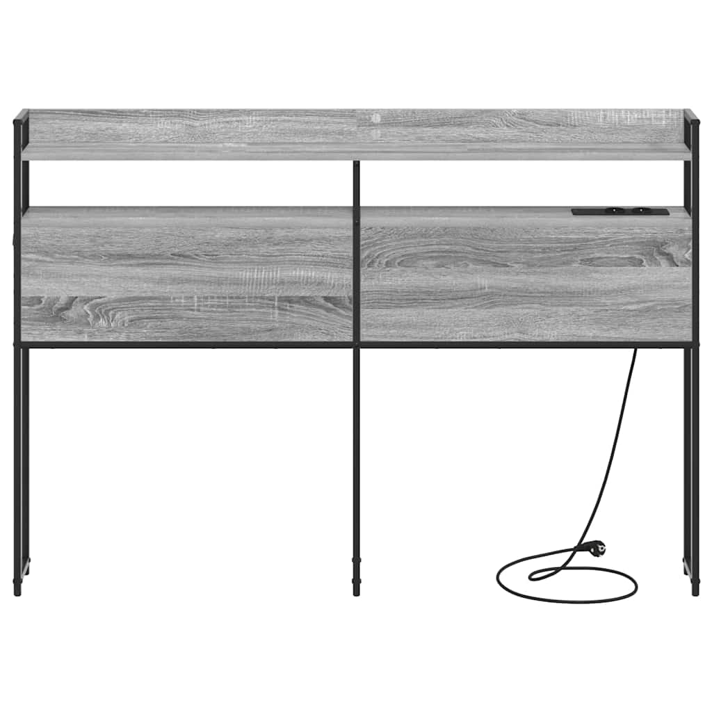 vidaXL Κεφαλάρι με ράφι Γκρι sonoma 135 cm Επεξεργασμένο ξύλο