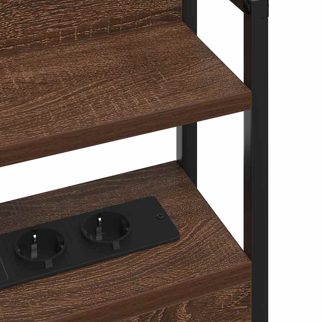 vidaXL Κεφαλάρι με ράφι Καφέ δρυς 135 cm Επεξεργασμένο ξύλο