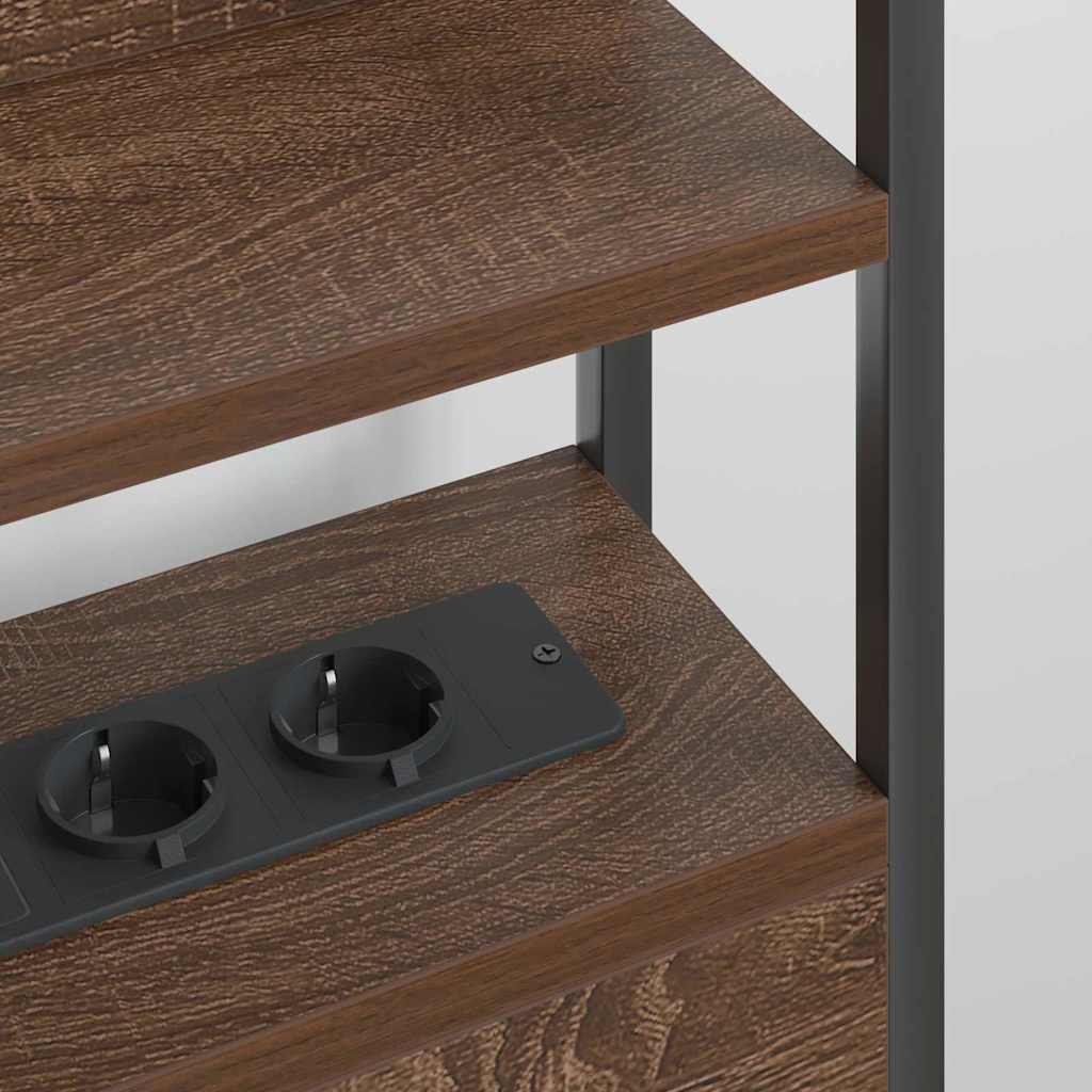 vidaXL Κεφαλάρι με ράφι Καφέ δρυς 135 cm Επεξεργασμένο ξύλο