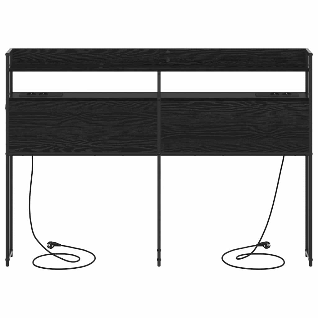 vidaXL Κεφαλάρι με ράφι Μαύρη δρυς 140 cm Επεξεργασμένο ξύλο