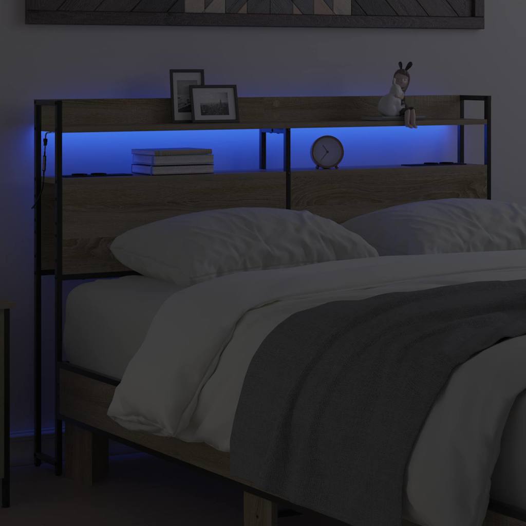 vidaXL Κεφαλάρι με ράφι Sonoma Δρυς 140 cm Επεξεργασμένο ξύλο