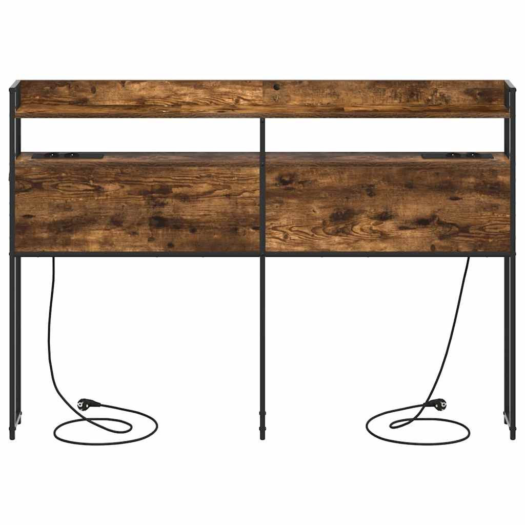 vidaXL Κεφαλάρι με ράφι Καπνιστή δρυς 140 cm Επεξεργασμένο ξύλο