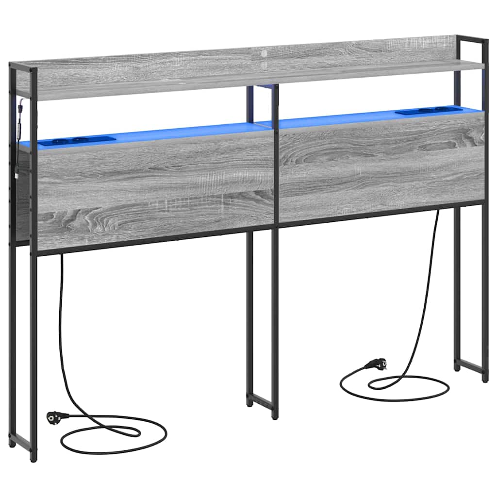 vidaXL Κεφαλάρι με ράφι Γκρι sonoma 140 cm Επεξεργασμένο ξύλο