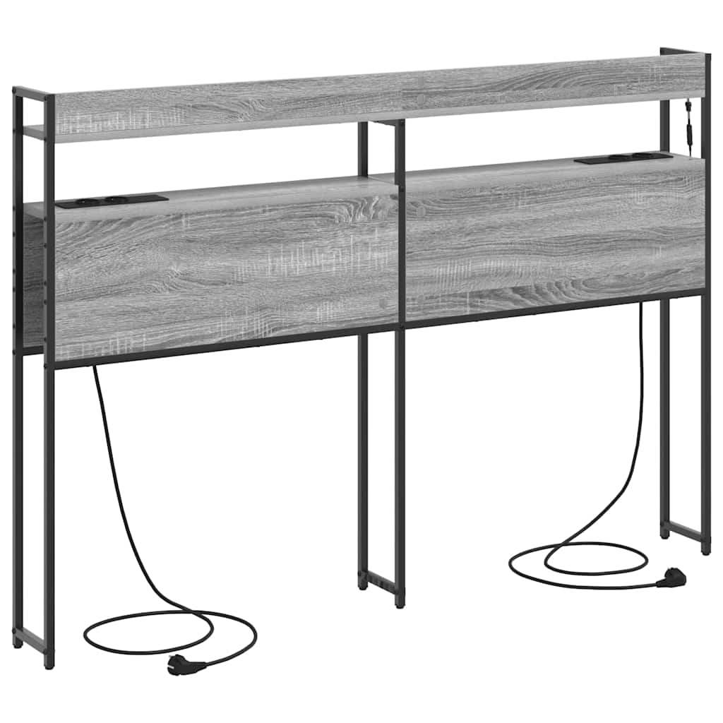 vidaXL Κεφαλάρι με ράφι Γκρι sonoma 140 cm Επεξεργασμένο ξύλο