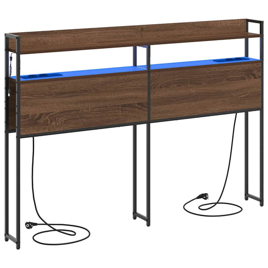 vidaXL Κεφαλάρι με ράφι Καφέ δρυς 140 cm Επεξεργασμένο ξύλο