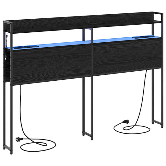 vidaXL Κεφαλάρι Αποθήκης με ράφι Μαύρη δρυς 150 cm Επεξεργασμένο ξύλο