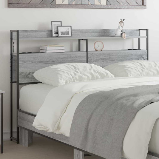 vidaXL Κεφαλάρι με ράφι Γκρι sonoma 150 cm Επεξεργασμένο ξύλο