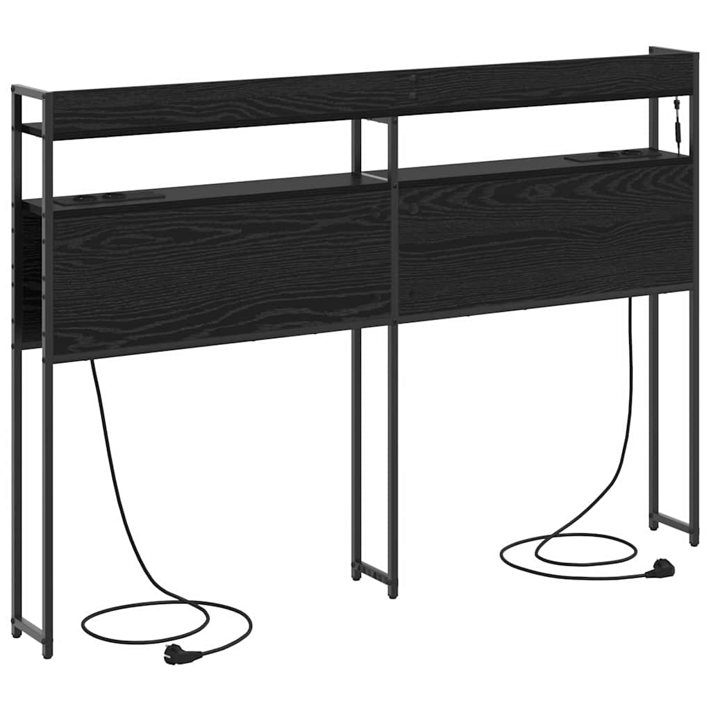 vidaXL Κεφαλάρι με ράφι Μαύρη δρυς 160 cm Επεξεργασμένο ξύλο