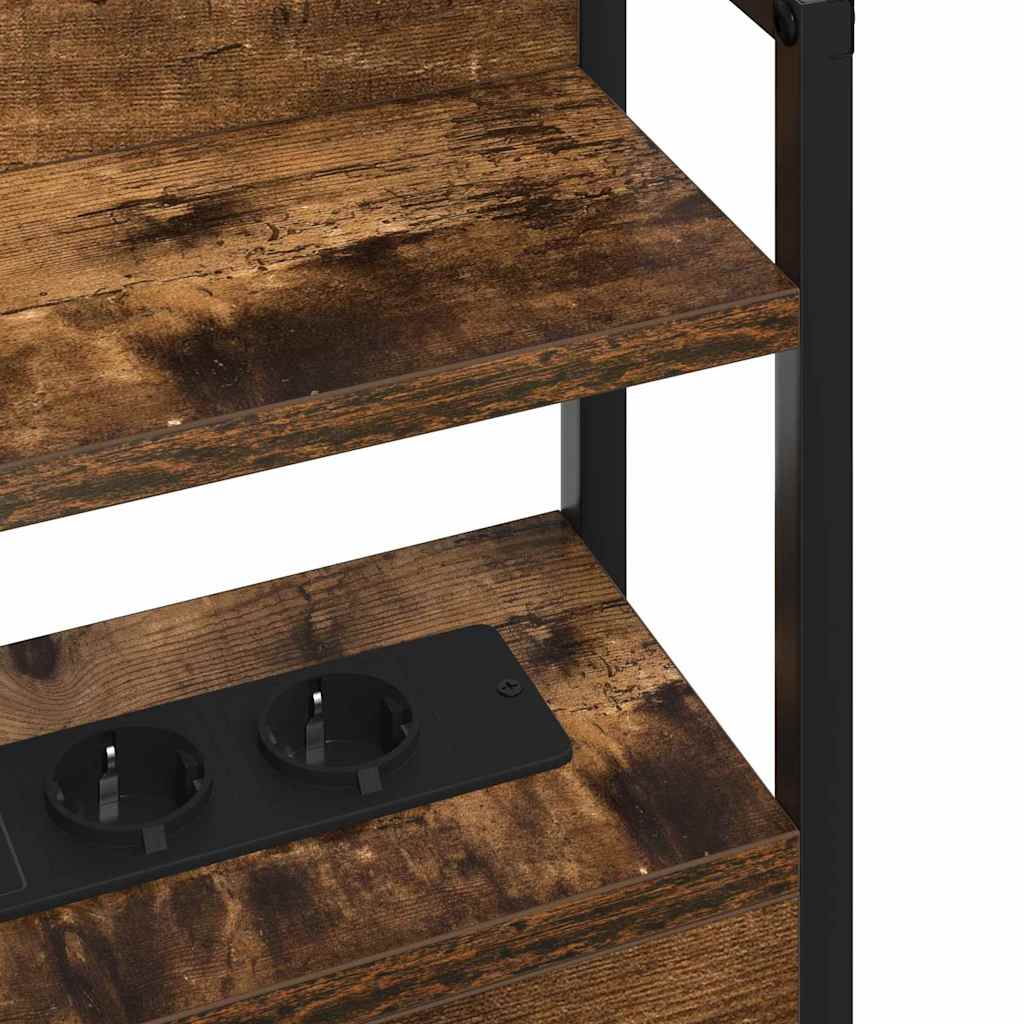 vidaXL Κεφαλάρι με ράφι Καπνιστή δρυς 160 cm Επεξεργασμένο ξύλο