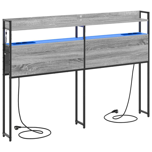 vidaXL Κεφαλάρι Αποθήκης με ράφι Γκρι sonoma 160 cm Επεξεργασμένο ξύλο