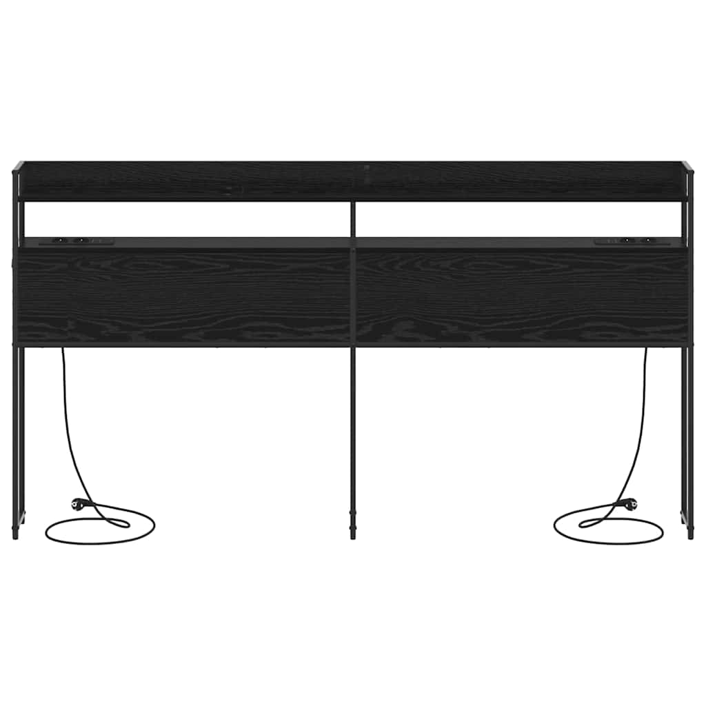 vidaXL Κεφαλάρι με ράφι Μαύρη δρυς 180 cm Επεξεργασμένο ξύλο