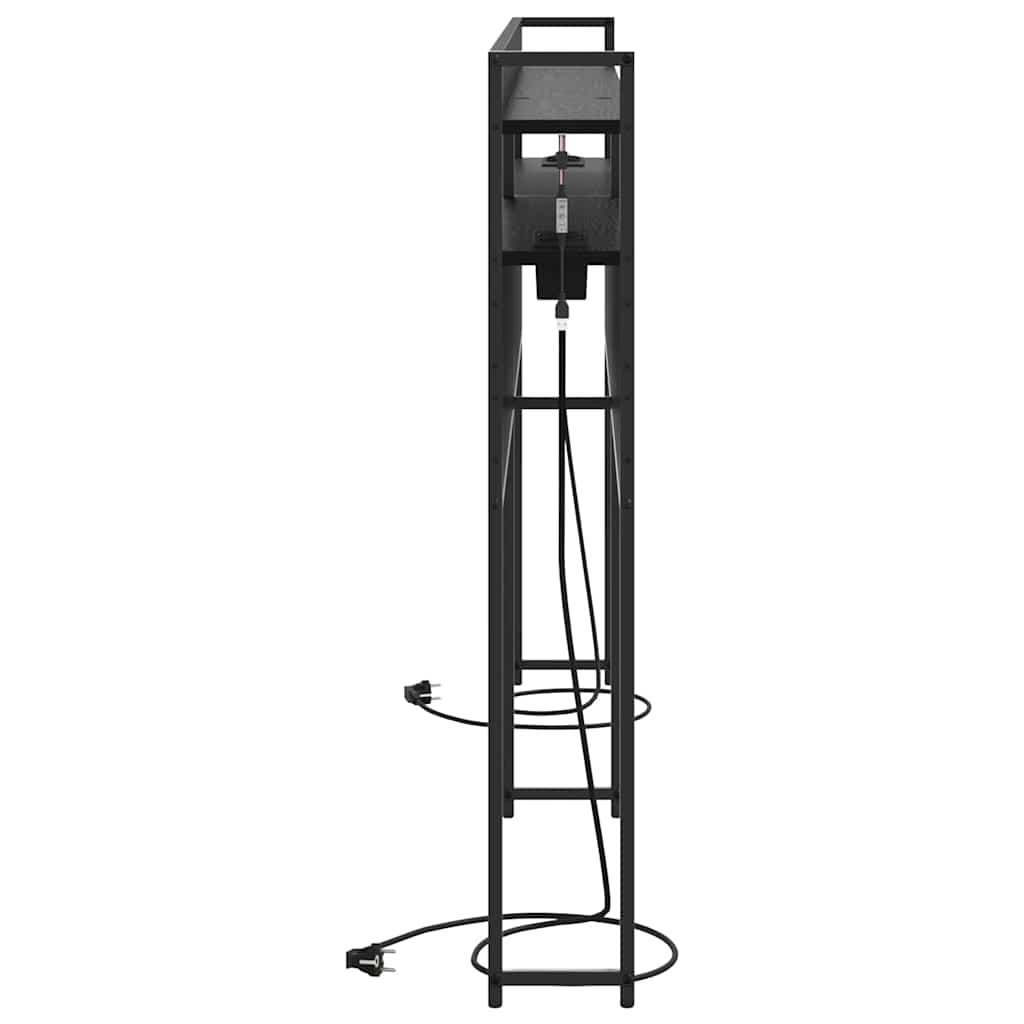 vidaXL Κεφαλάρι με ράφι Μαύρη δρυς 180 cm Επεξεργασμένο ξύλο