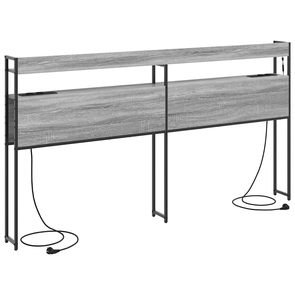 vidaXL Κεφαλάρι με ράφι Γκρι sonoma 180 cm Επεξεργασμένο ξύλο