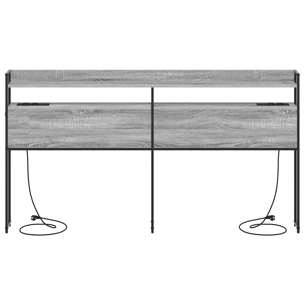 vidaXL Κεφαλάρι με ράφι Γκρι sonoma 180 cm Επεξεργασμένο ξύλο