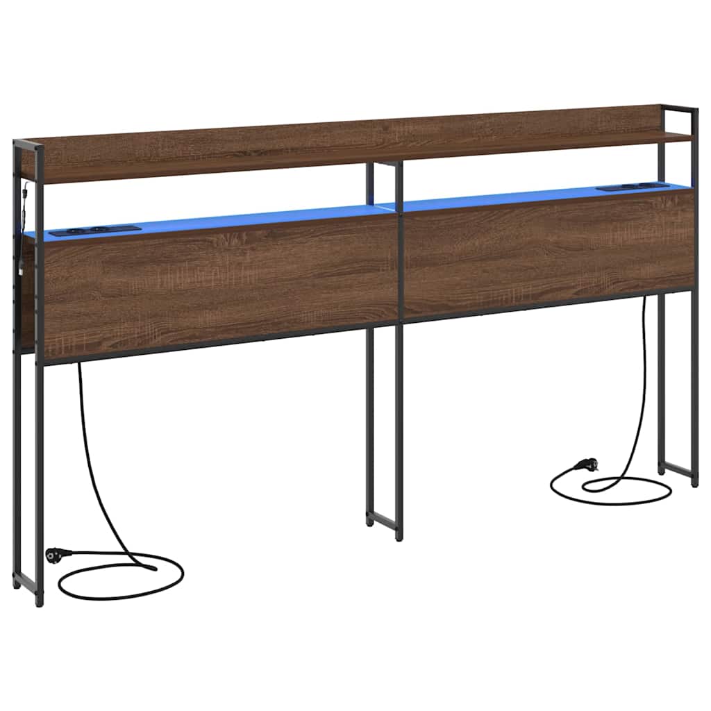 vidaXL Κεφαλάρι με ράφι Καφέ δρυς 180 cm Επεξεργασμένο ξύλο