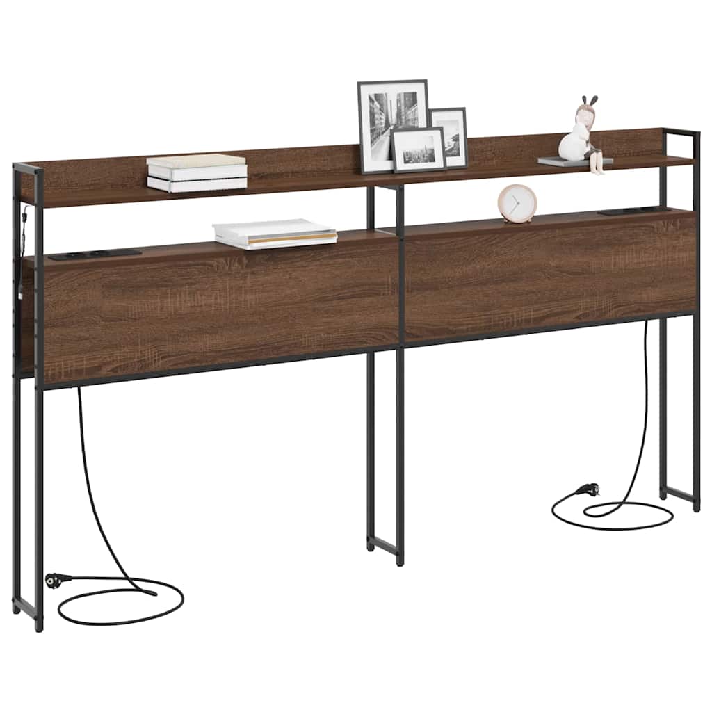 vidaXL Κεφαλάρι με ράφι Καφέ δρυς 180 cm Επεξεργασμένο ξύλο