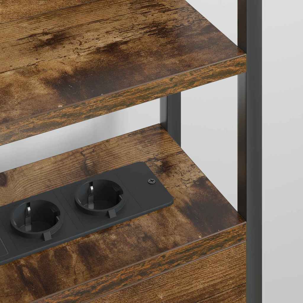 vidaXL Κεφαλάρι με ράφι Καπνιστή δρυς 200 cm Επεξεργασμένο ξύλο