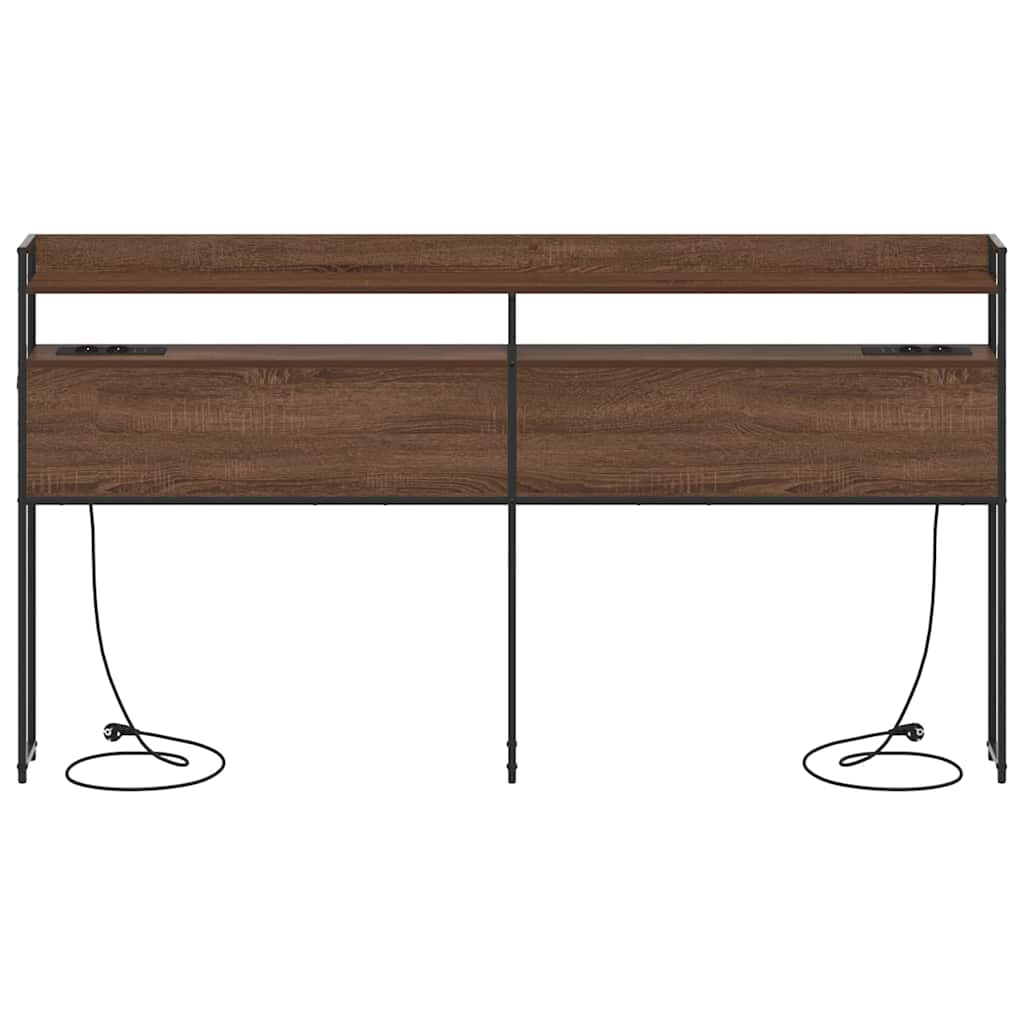 vidaXL Κεφαλάρι με ράφι Καφέ δρυς 200 cm Επεξεργασμένο ξύλο