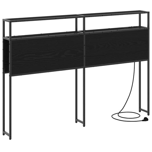 vidaXL Κεφαλάρι Αποθήκης με ράφι Μαύρη δρυς 135 cm Επεξεργασμένο ξύλο