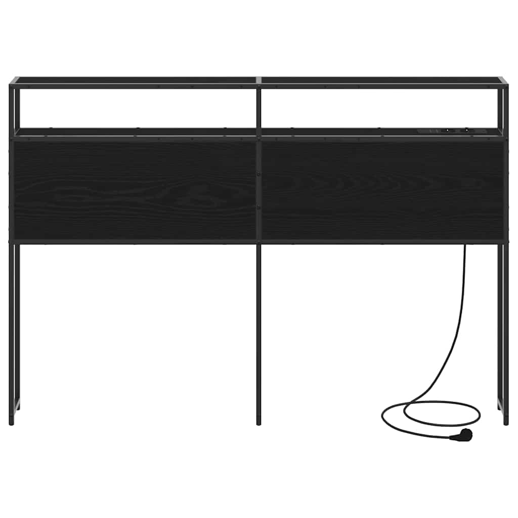 vidaXL Κεφαλάρι Αποθήκης με ράφι Μαύρη δρυς 135 cm Επεξεργασμένο ξύλο