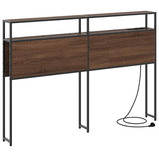 vidaXL Κεφαλάρι Αποθήκης με ράφι Καφέ δρυς 135 cm Επεξεργασμένο ξύλο
