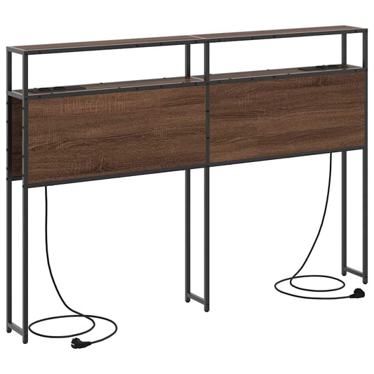 vidaXL Κεφαλάρι Αποθήκης με ράφι Καφέ δρυς 140 cm Επεξεργασμένο ξύλο