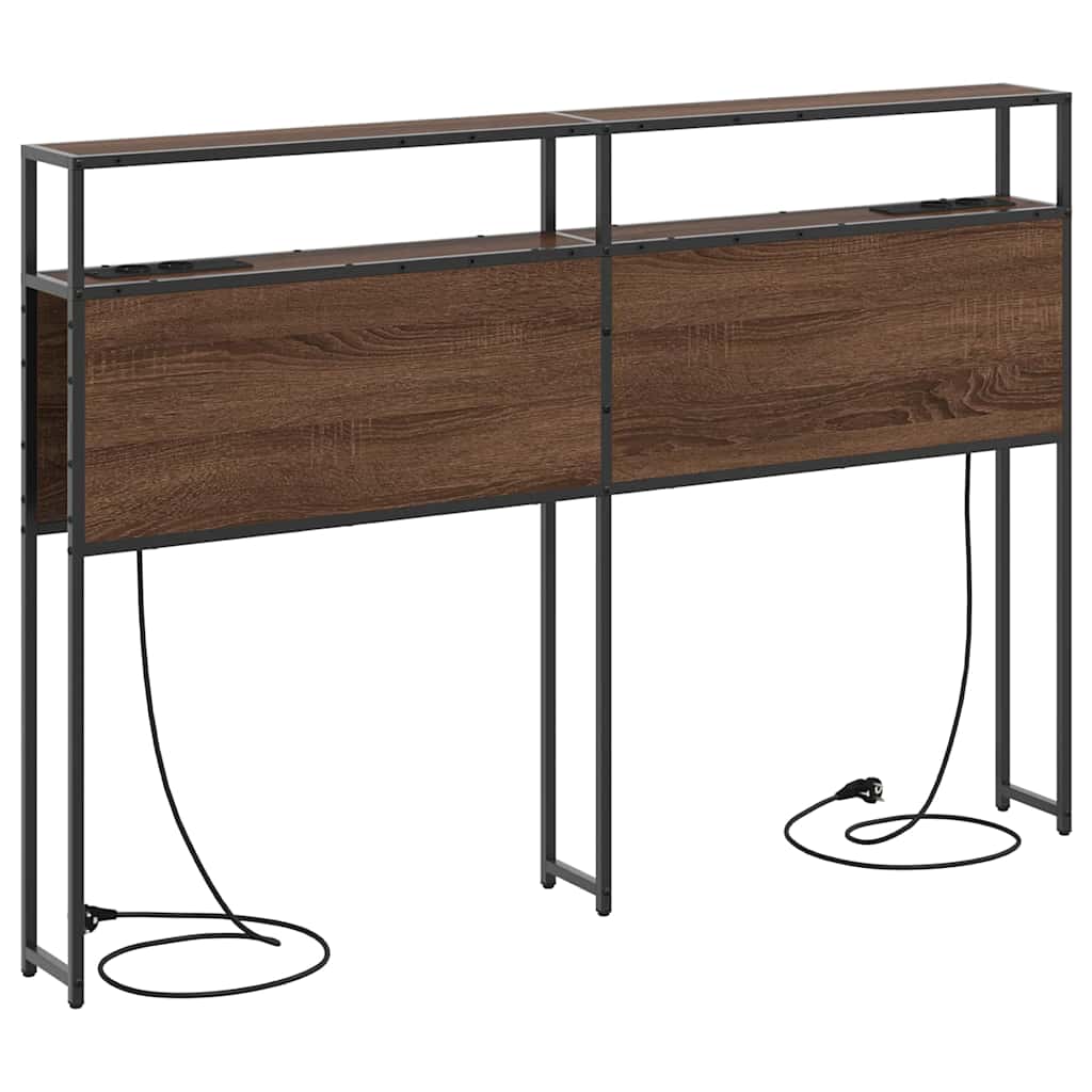 vidaXL Κεφαλάρι Αποθήκης με ράφι Καφέ δρυς 140 cm Επεξεργασμένο ξύλο