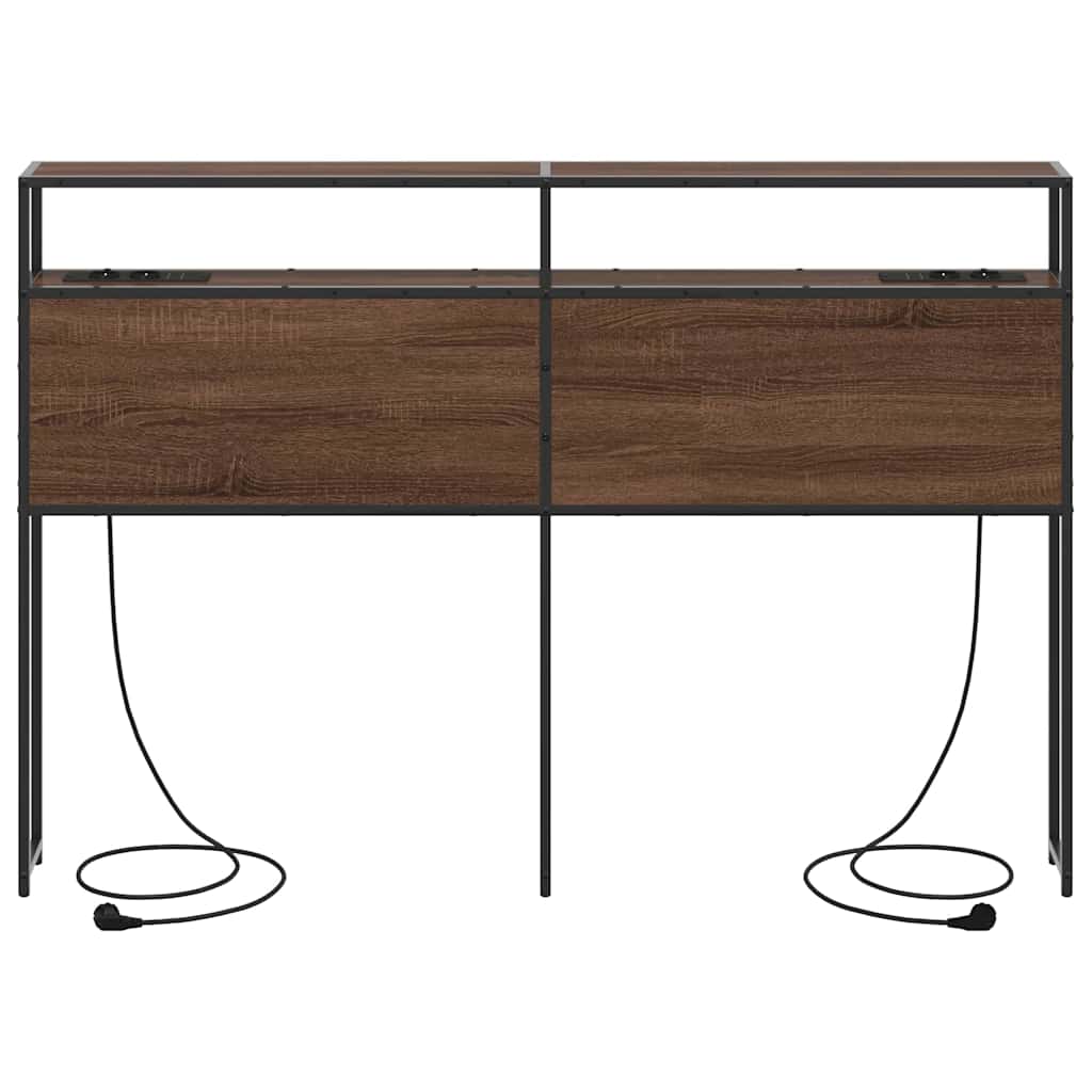 vidaXL Κεφαλάρι Αποθήκης με ράφι Καφέ δρυς 140 cm Επεξεργασμένο ξύλο