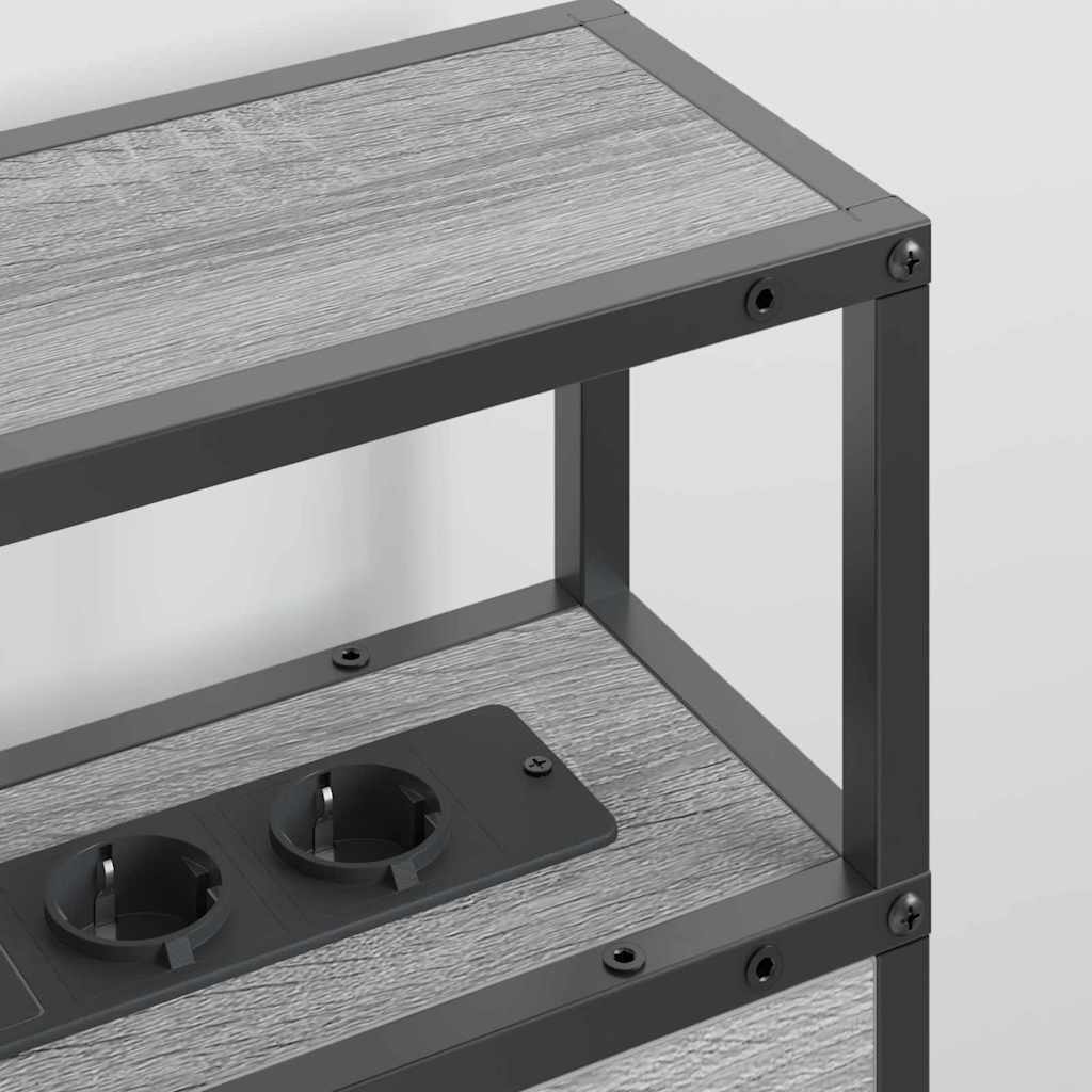 vidaXL Κεφαλάρι Αποθήκης με ράφι Γκρι sonoma 180 cm Επεξεργασμένο ξύλο