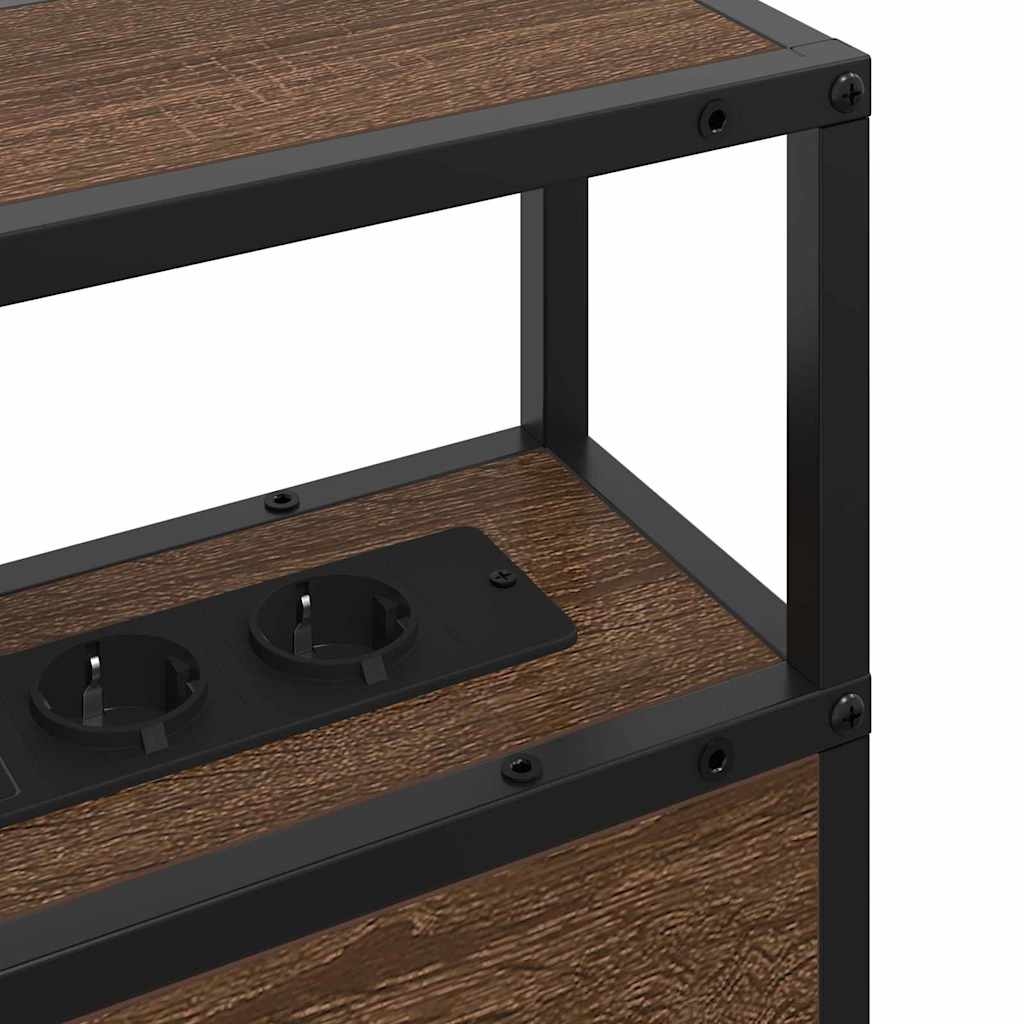 vidaXL Κεφαλάρι Αποθήκης με ράφι Καφέ δρυς 180 cm Επεξεργασμένο ξύλο