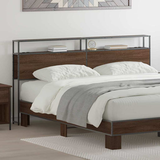 vidaXL Κεφαλάρι Αποθήκης με ράφι Καφέ δρυς 180 cm Επεξεργασμένο ξύλο