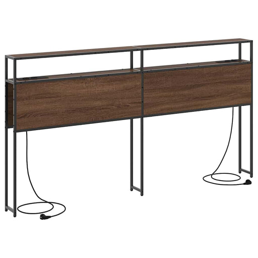 vidaXL Κεφαλάρι Αποθήκης με ράφι Καφέ δρυς 180 cm Επεξεργασμένο ξύλο