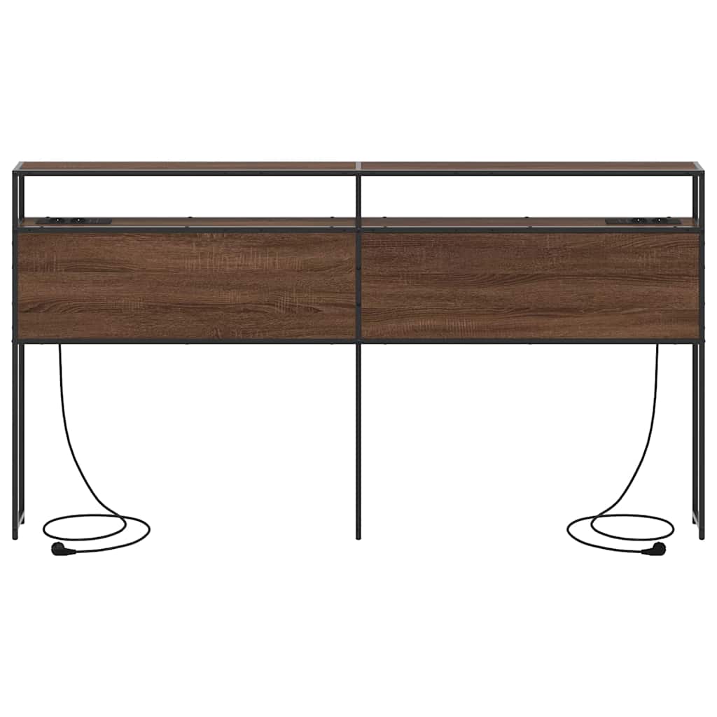 vidaXL Κεφαλάρι Αποθήκης με ράφι Καφέ δρυς 180 cm Επεξεργασμένο ξύλο