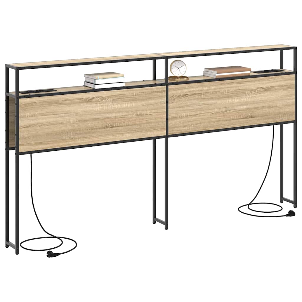 vidaXL Κεφαλάρι Αποθήκης με ράφι Sonoma Δρυς 200 cm Επεξεργασμένο ξύλο