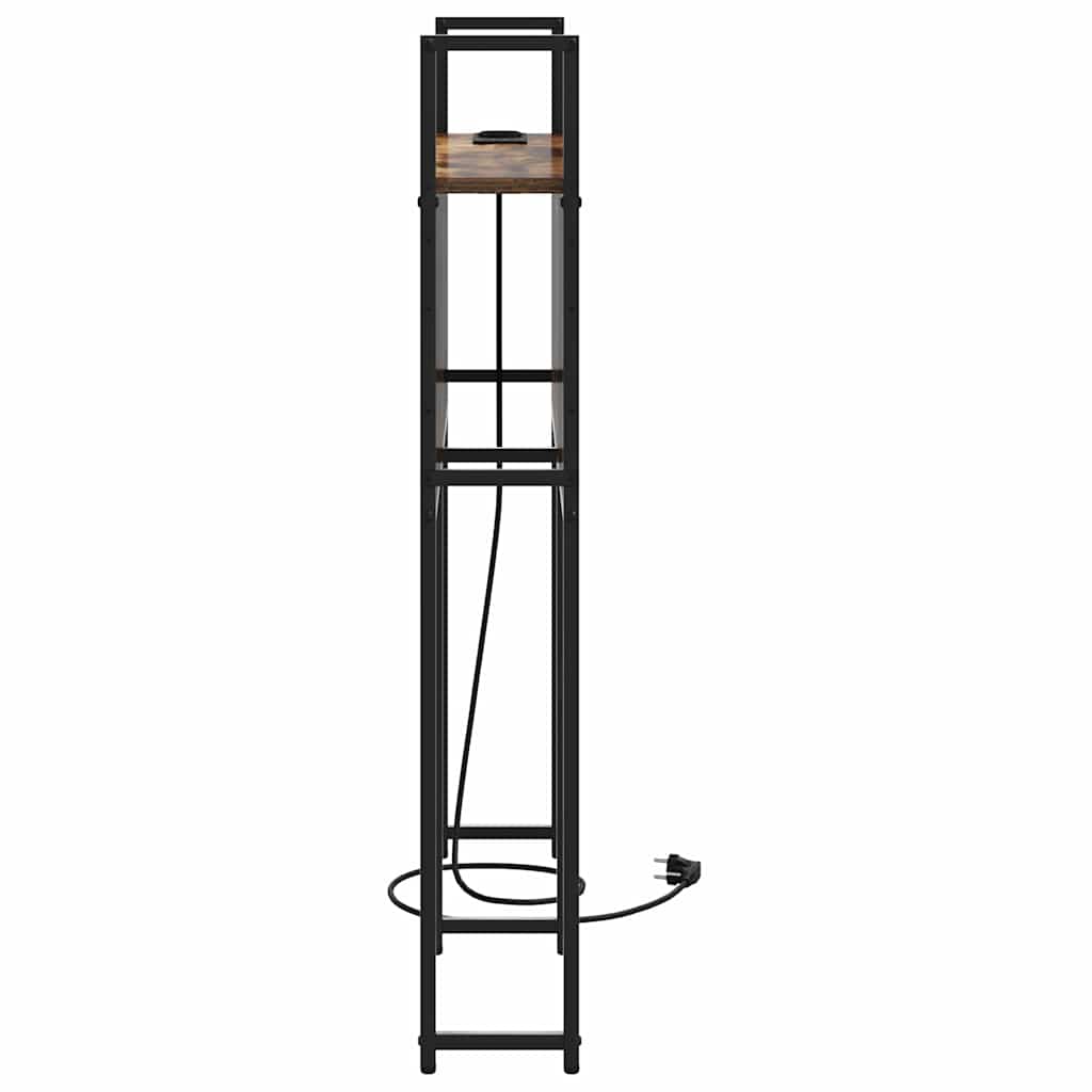 vidaXL Κεφαλάρι Αποθήκης με Σταθμό Φόρτισης Καπνιστή δρυς 80 cm