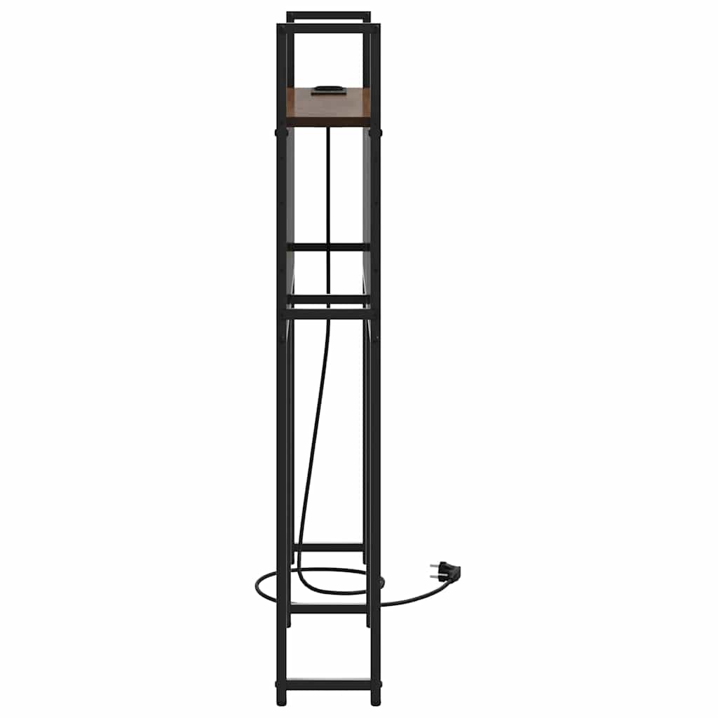 vidaXL Κεφαλάρι Αποθήκης με Σταθμό Φόρτισης Καφέ δρυς 90 cm