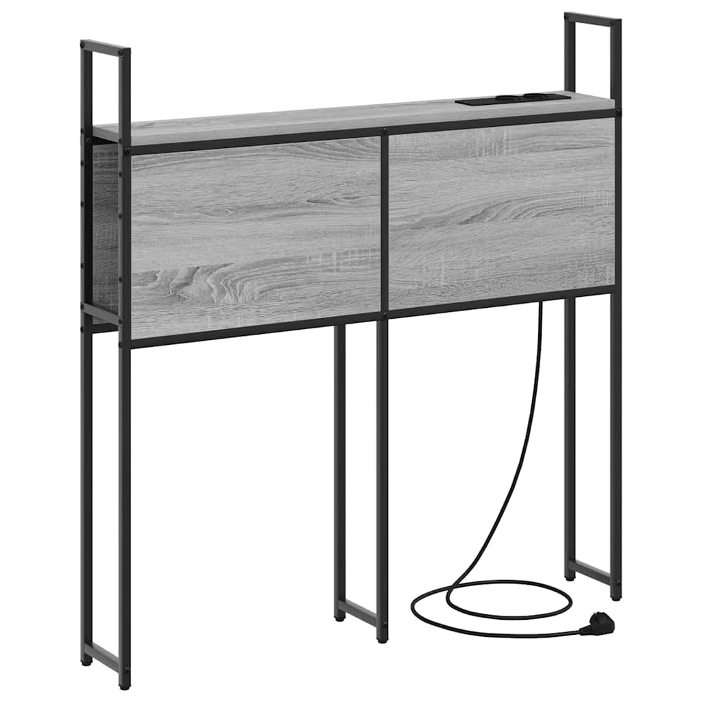 vidaXL Κεφαλάρι Αποθήκης με Σταθμό Φόρτισης Γκρι sonoma 100 cm