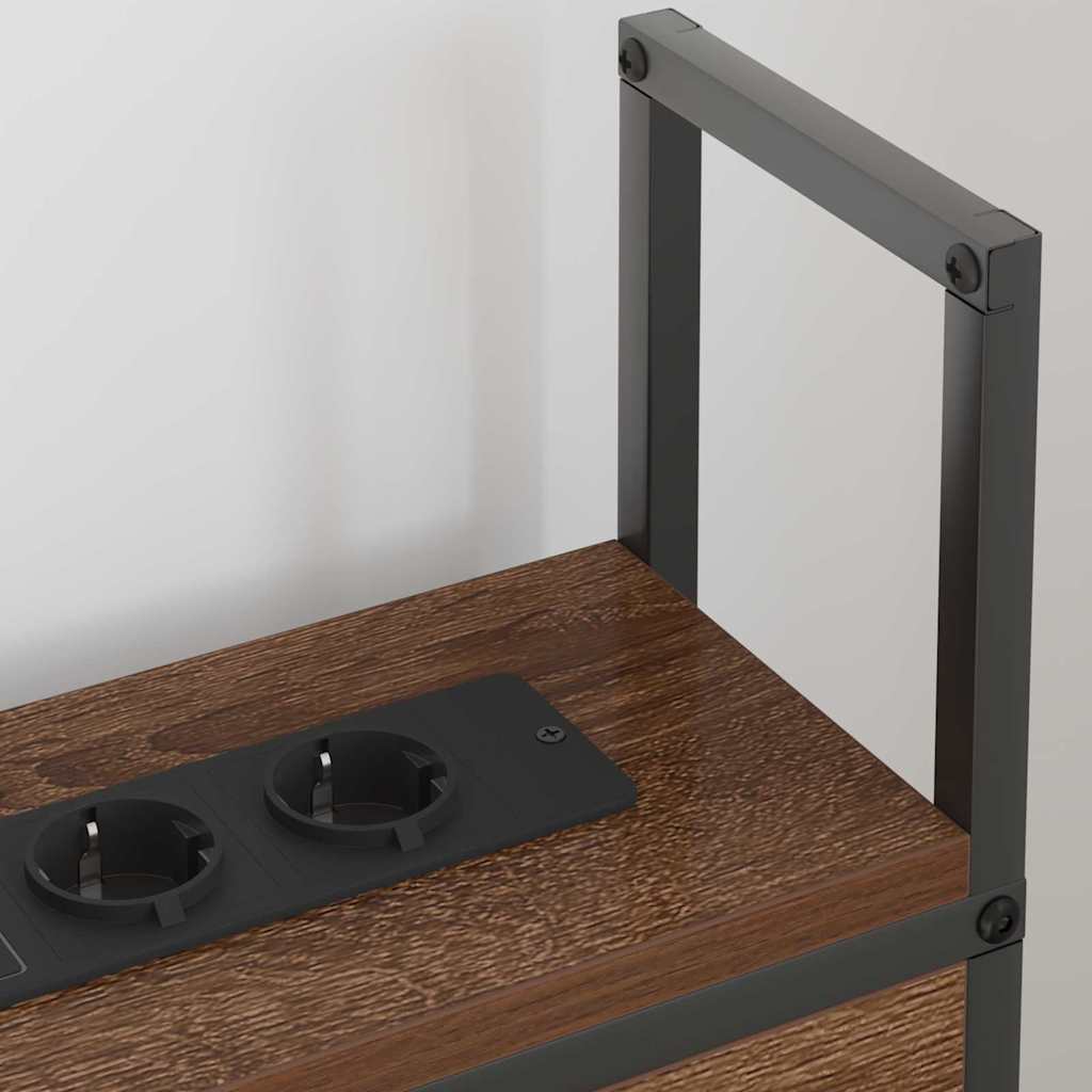 vidaXL Κεφαλάρι Αποθήκης με Σταθμό Φόρτισης Καφέ δρυς 100 cm