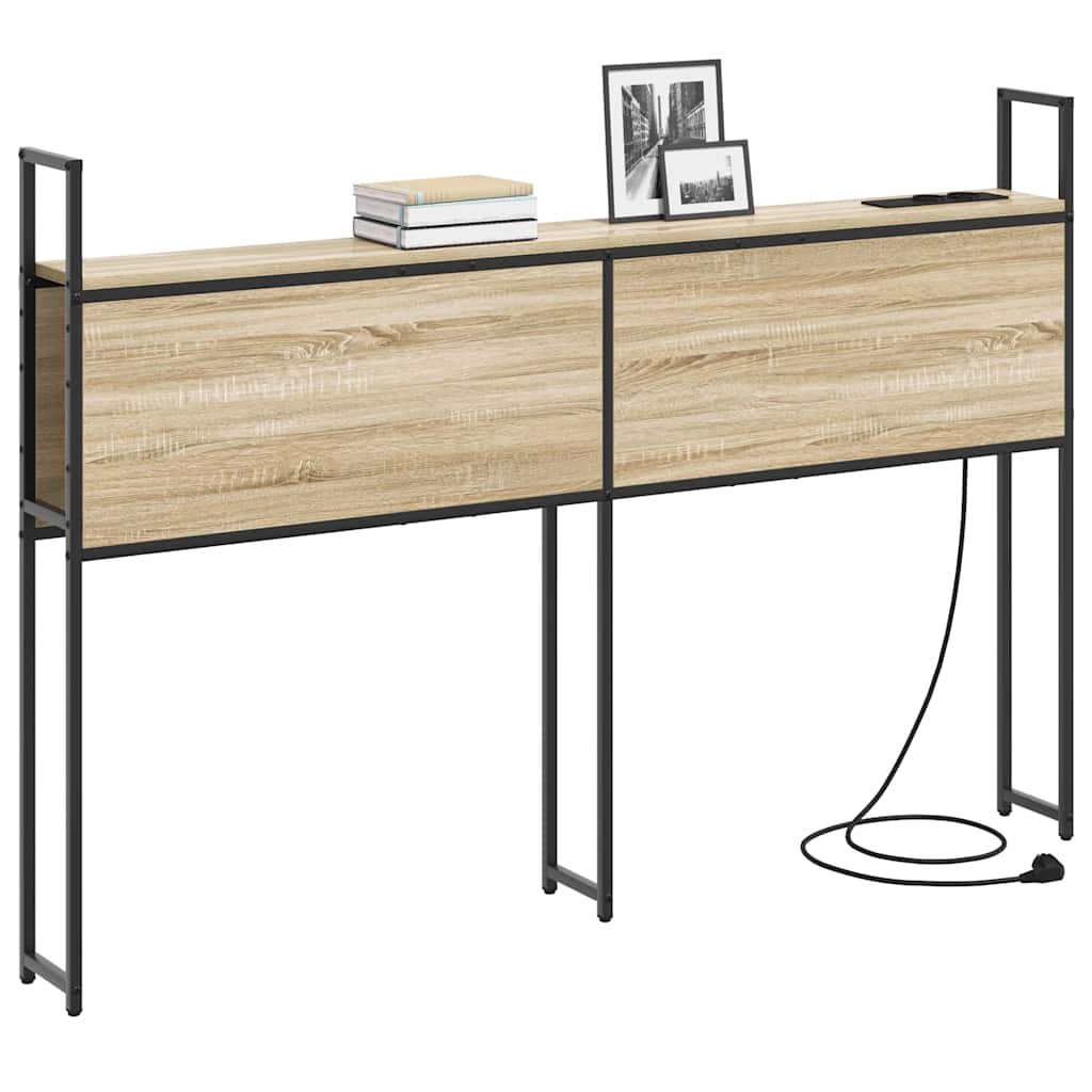 vidaXL Κεφαλάρι Αποθήκης με Σταθμό Φόρτισης Sonoma Δρυς 120 cm