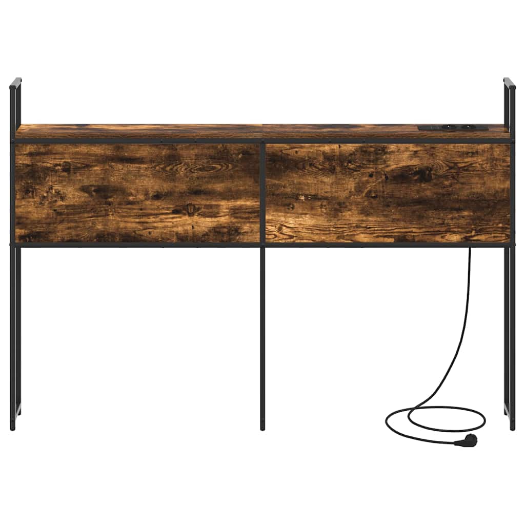 vidaXL Κεφαλάρι Αποθήκης με Σταθμό Φόρτισης Καπνιστή δρυς 120 cm