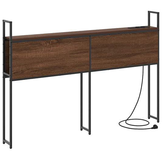 vidaXL Κεφαλάρι Αποθήκης με Σταθμό Φόρτισης Καφέ δρυς 120 cm