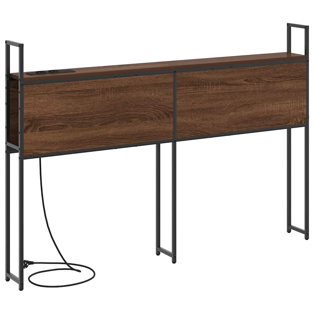 vidaXL Κεφαλάρι Αποθήκης με Σταθμό Φόρτισης Καφέ δρυς 120 cm