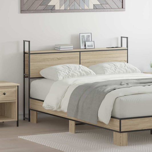 vidaXL Κεφαλάρι Αποθήκης με Σταθμό Φόρτισης Sonoma Δρυς 135 cm