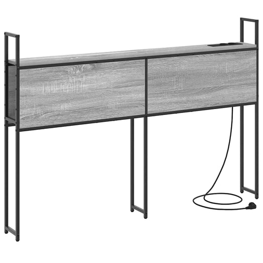 vidaXL Κεφαλάρι Αποθήκης με Σταθμό Φόρτισης Γκρι sonoma 135 cm