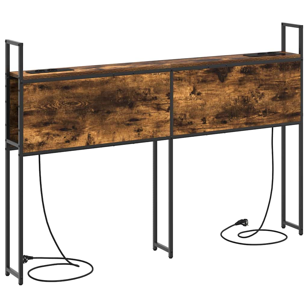 vidaXL Κεφαλάρι Αποθήκης με Σταθμό Φόρτισης Καπνιστή δρυς 150 cm