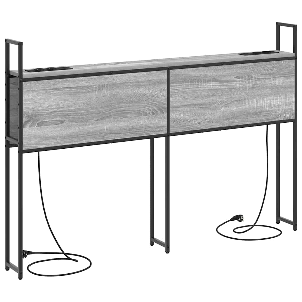 vidaXL Κεφαλάρι Αποθήκης με Σταθμό Φόρτισης Γκρι sonoma 150 cm