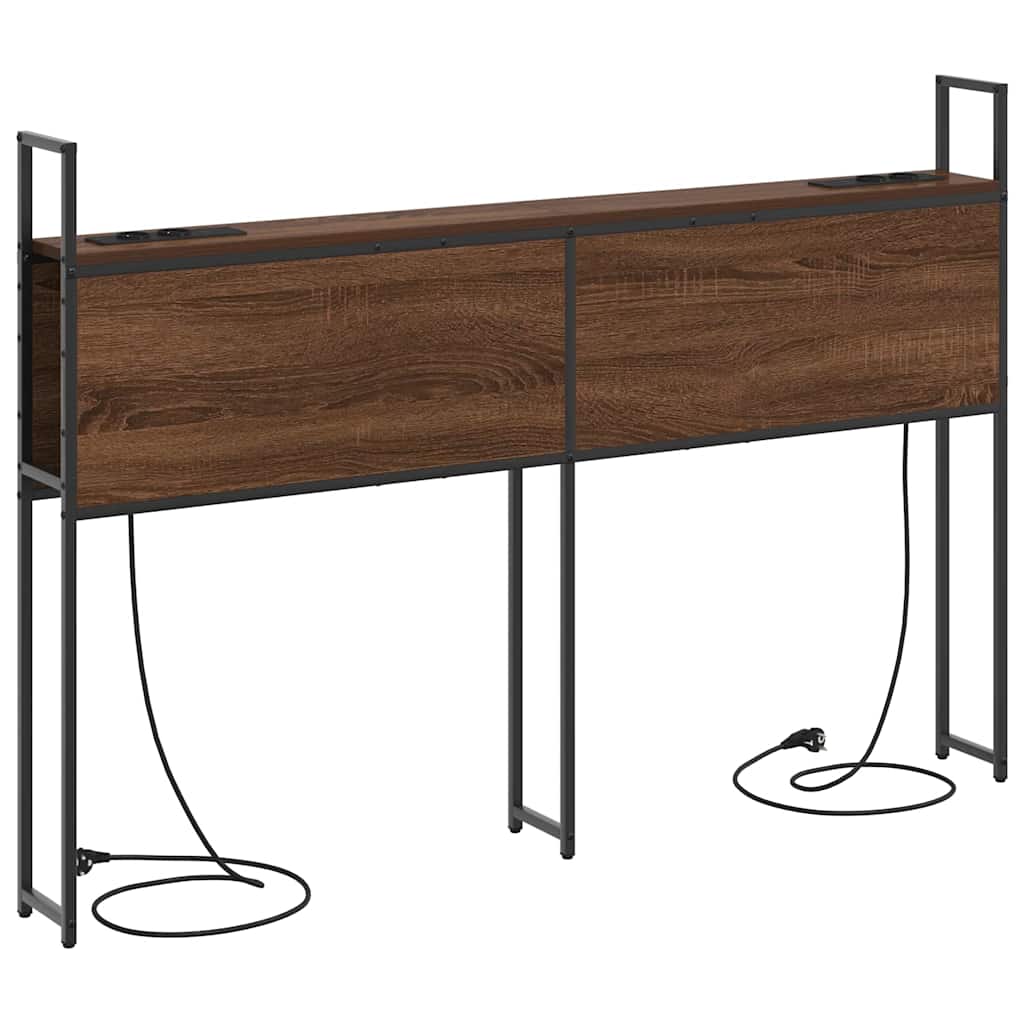 vidaXL Κεφαλάρι Αποθήκης με Σταθμό Φόρτισης Καφέ δρυς 160 cm