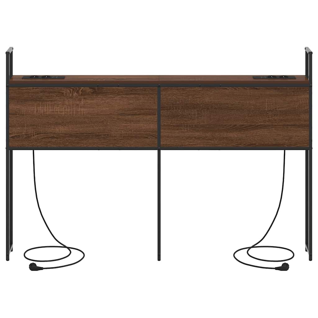 vidaXL Κεφαλάρι Αποθήκης με Σταθμό Φόρτισης Καφέ δρυς 160 cm