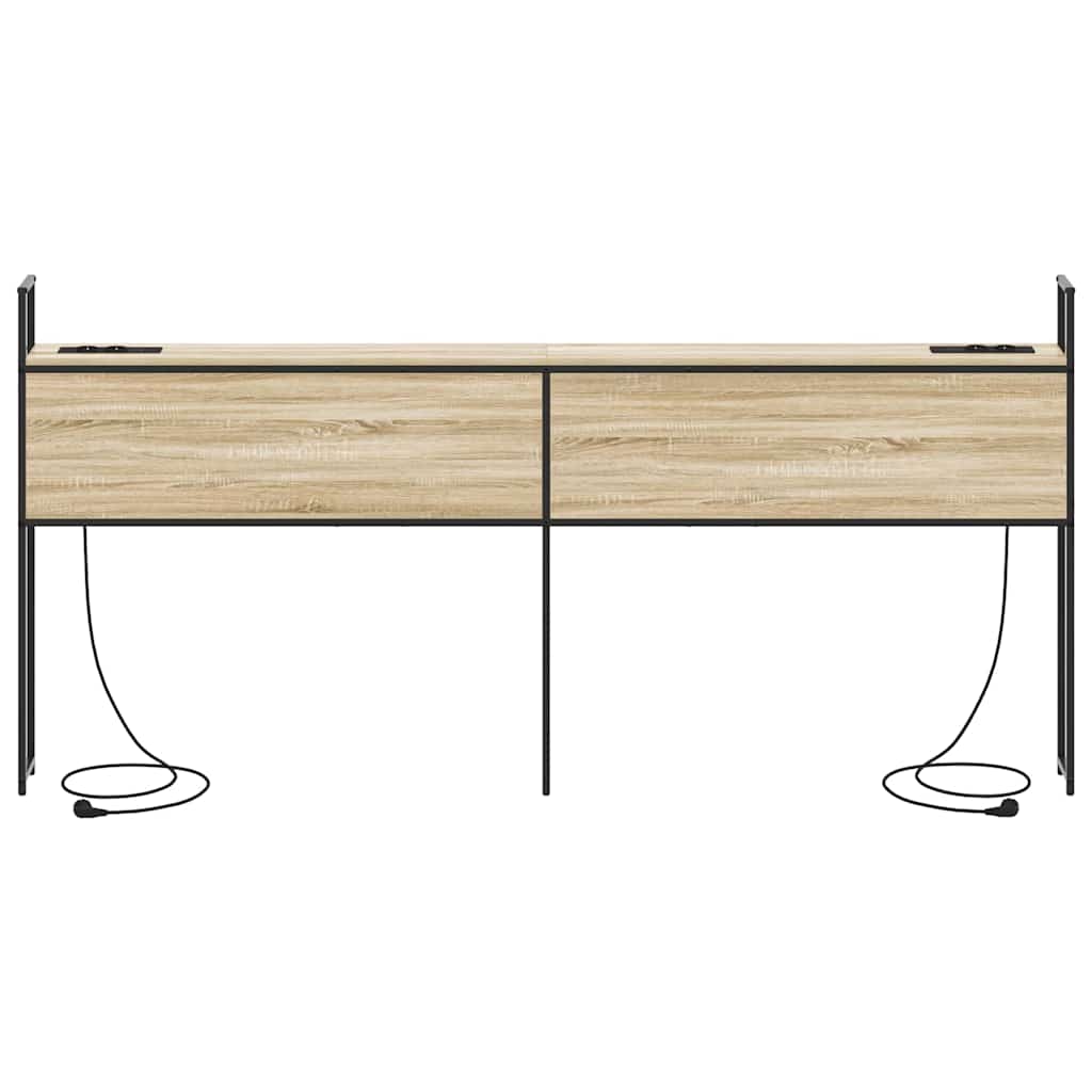 vidaXL Κεφαλάρι Αποθήκης με Σταθμό Φόρτισης Sonoma Δρυς 180 cm