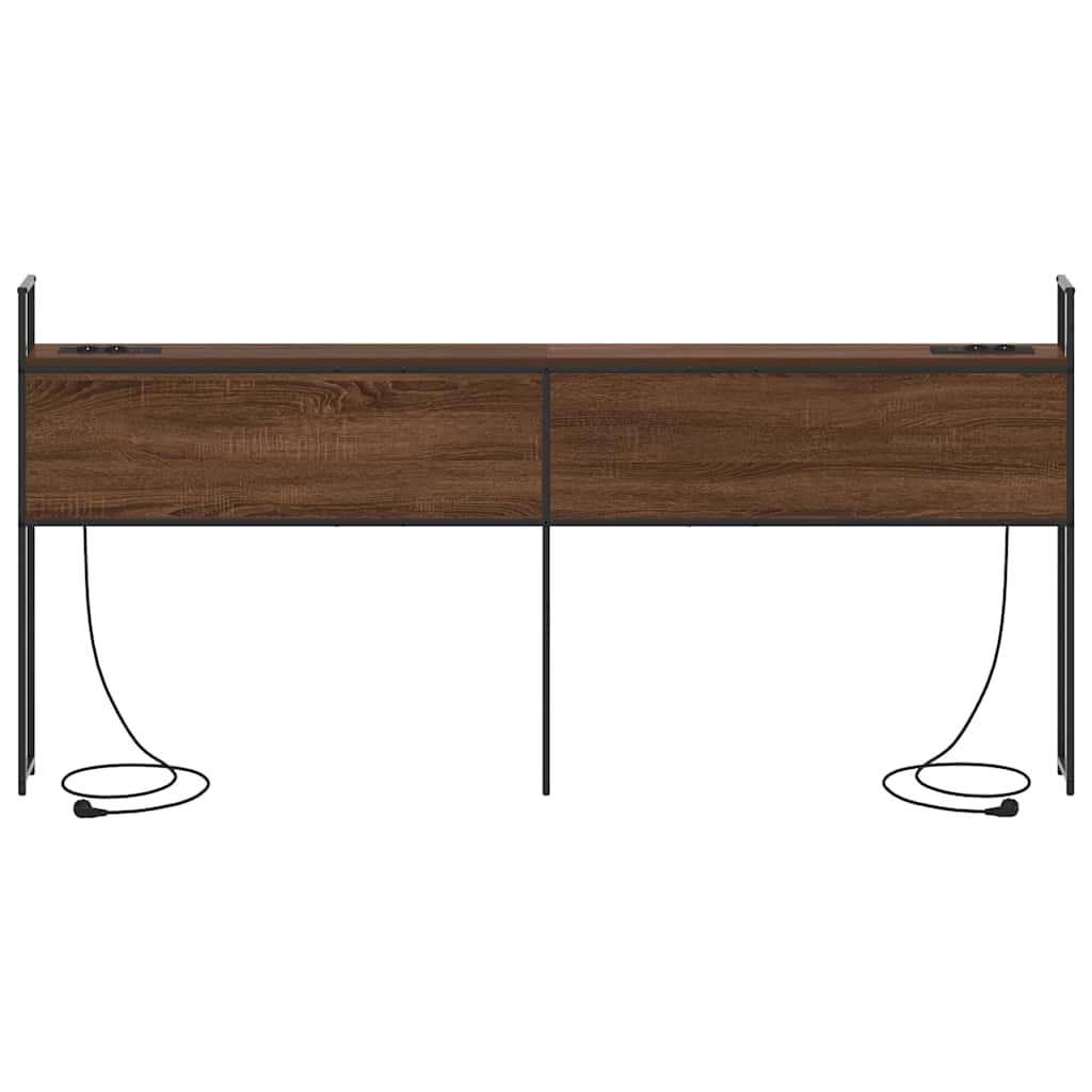 vidaXL Κεφαλάρι Αποθήκης με Σταθμό Φόρτισης Καφέ δρυς 180 cm